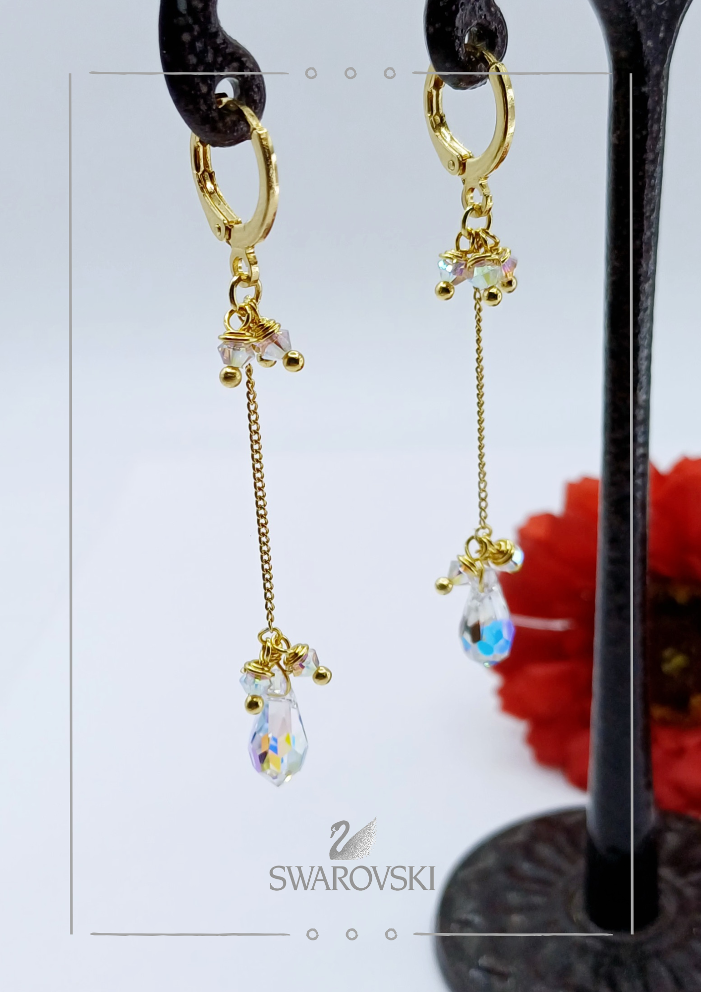 Argollas Péndulo Cristal Gota