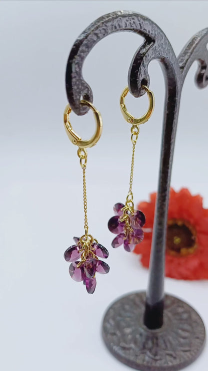Aretes Cascada Sw Lila