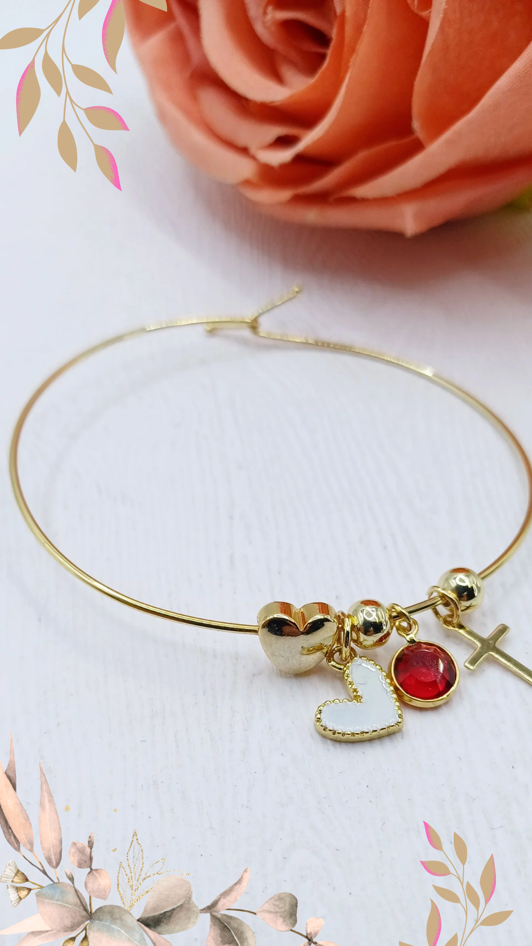 Pulsera corazón charms