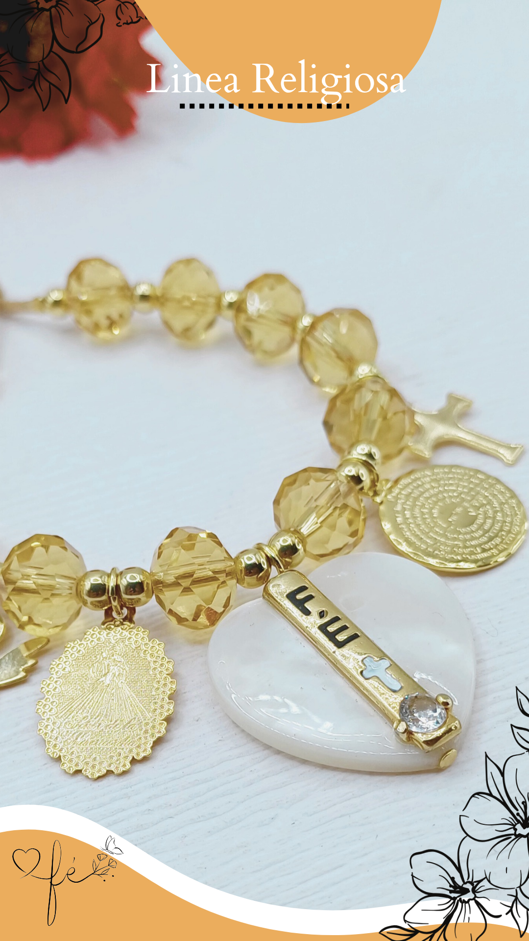 Pulsera Fe de Madre Perla