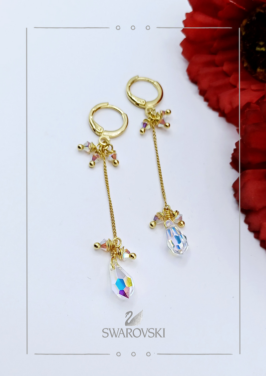 Argollas Péndulo  Cristal Gota