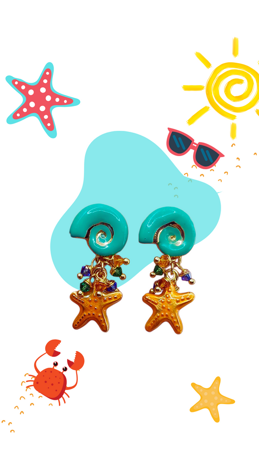 Aretes Caracol y Estrella de Mar