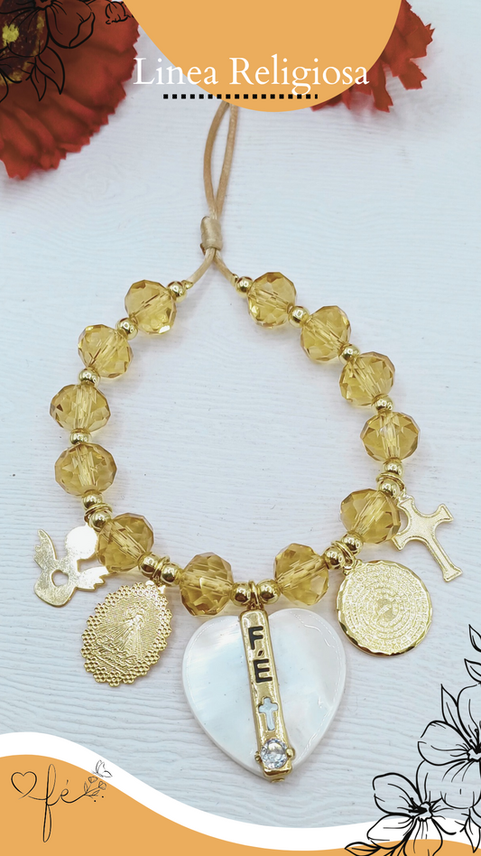 Pulsera Fe de Madre Perla
