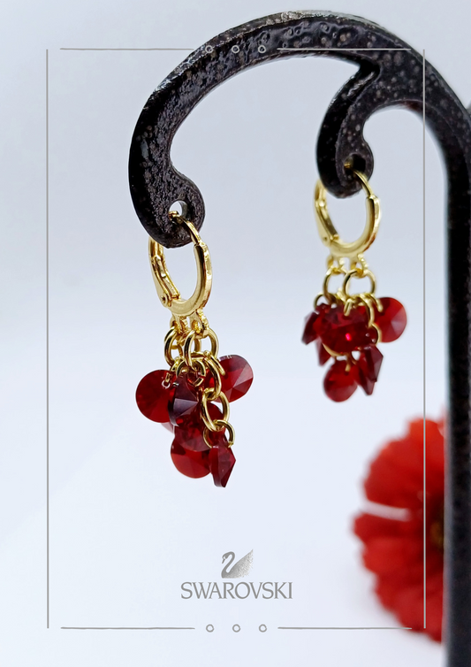 Argollas Cascada Sw Rojo