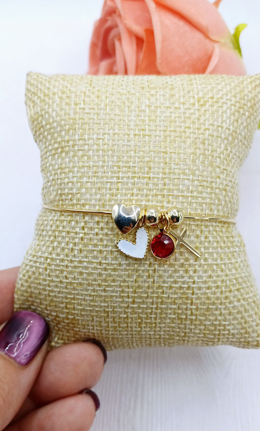 Pulsera corazón charms