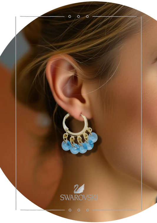 Argollas Abanico Sw Celeste