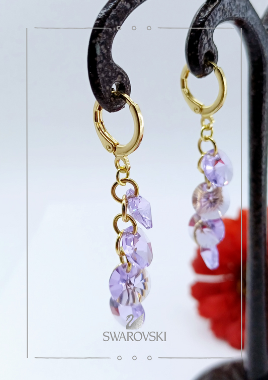 Argollas Cascada Sw Violeta