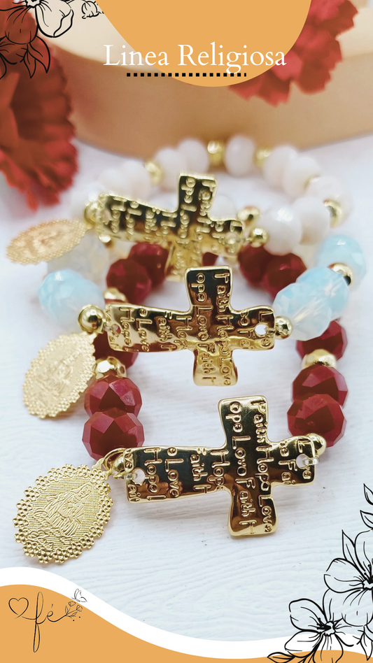 Pulsera Crucifijo Love-Faith-Hope
