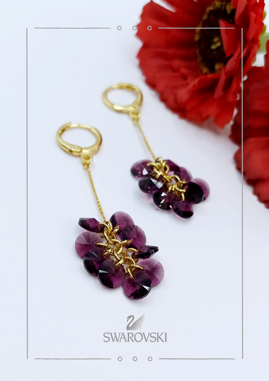 Aretes Cascada Sw Lila